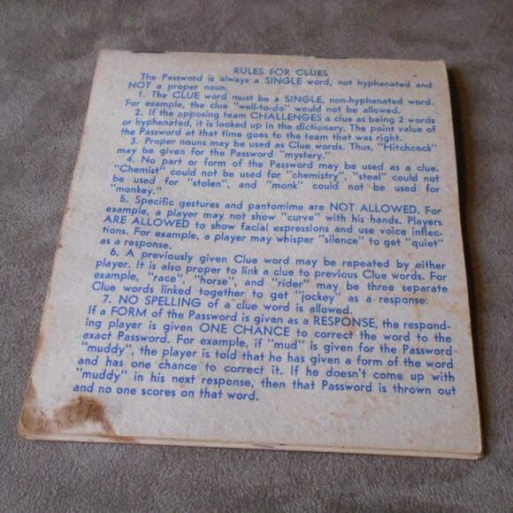 Vintage 1962 Password Game Replacement Card Lot Milton Bradley - Picture 6 of 8